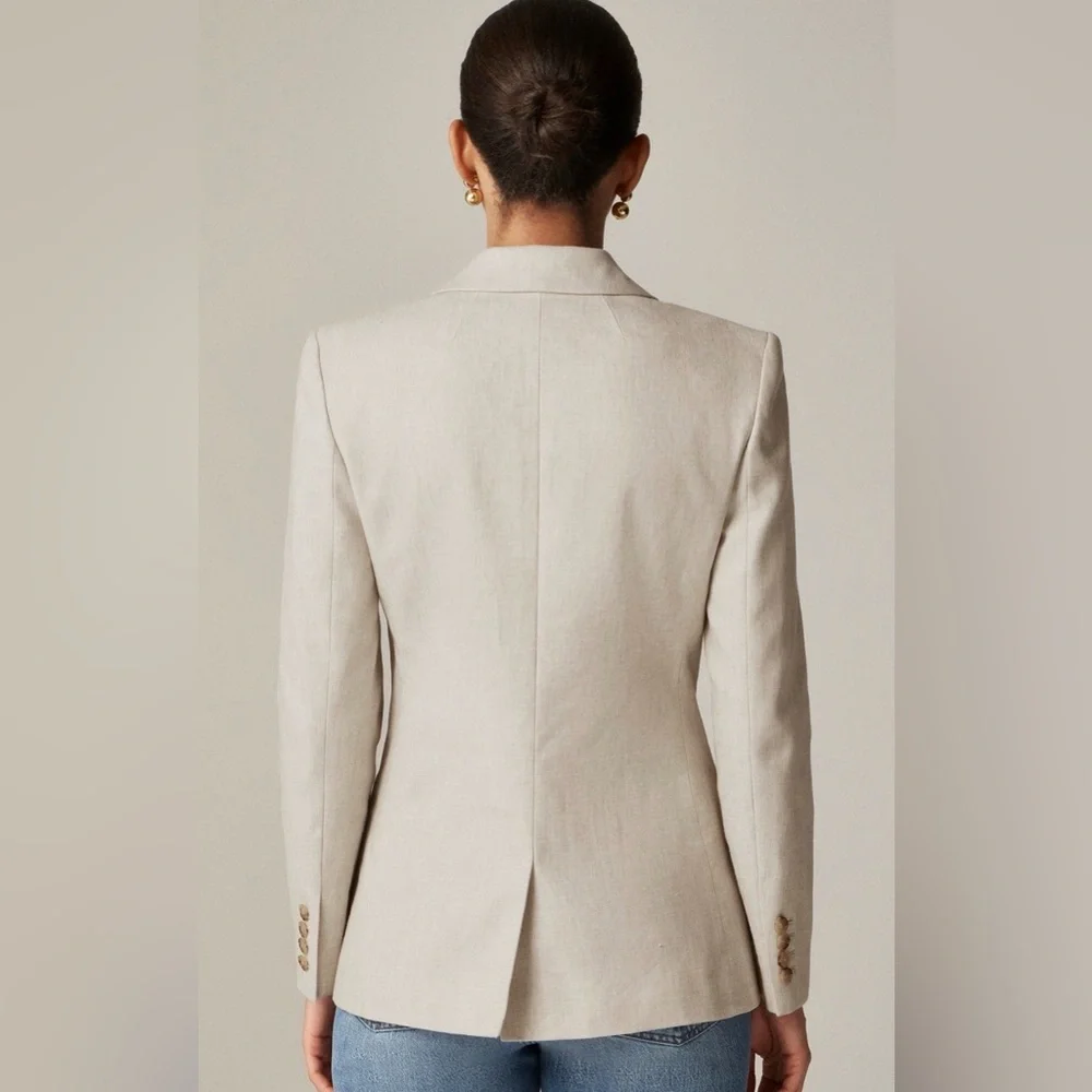 NWT J. Crew Light Tan Alexandra Blazer in Stretch Linen Blend, size 20 - Picture 3 of 11